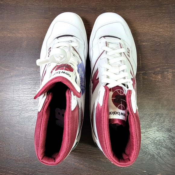 BRAND NEW New Balance 650 White Burgundy Raincloud Men's Size 11.0 - Picture 6 of 7